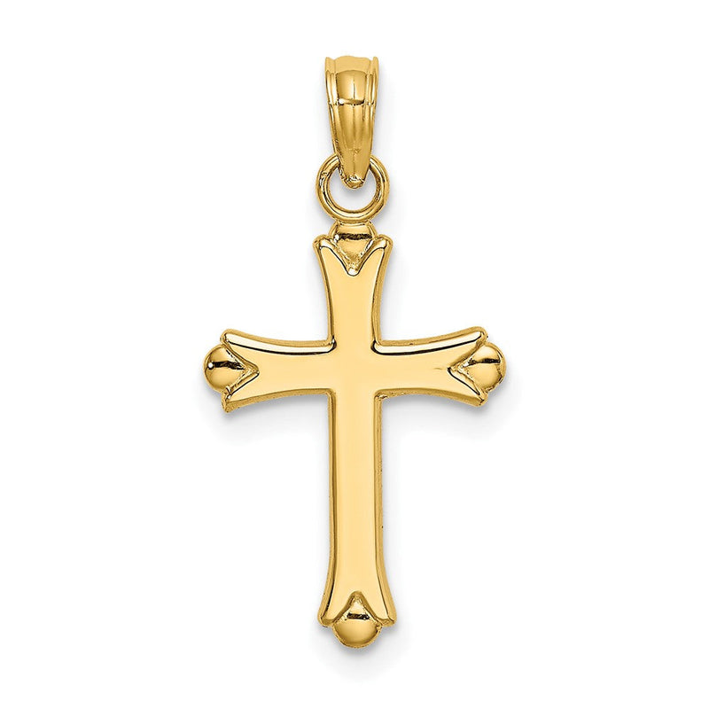 10K Gelbgold 10K Poliert Kreuz Charm