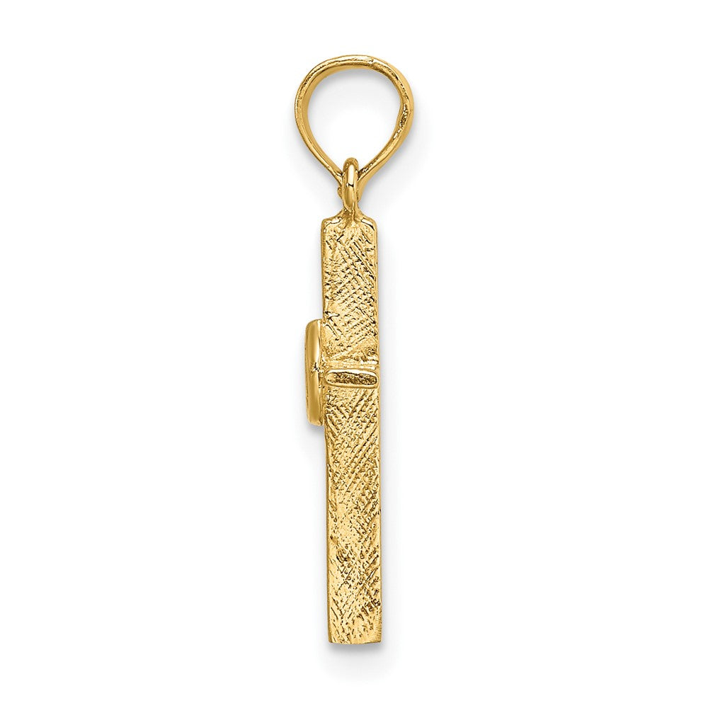 10K Gelbgold 10K Poliert Unendlichkeit Kreise Kreuz Charm