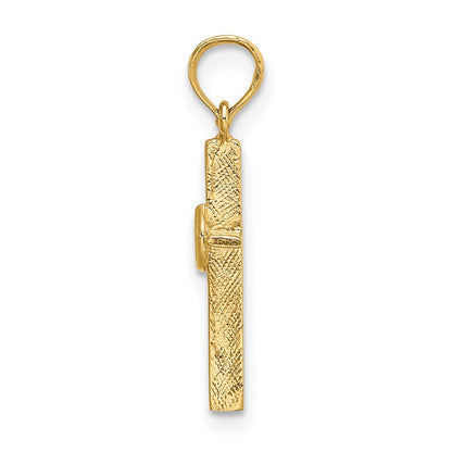 10K Gelbgold 10K Poliert Unendlichkeit Kreise Kreuz Charm