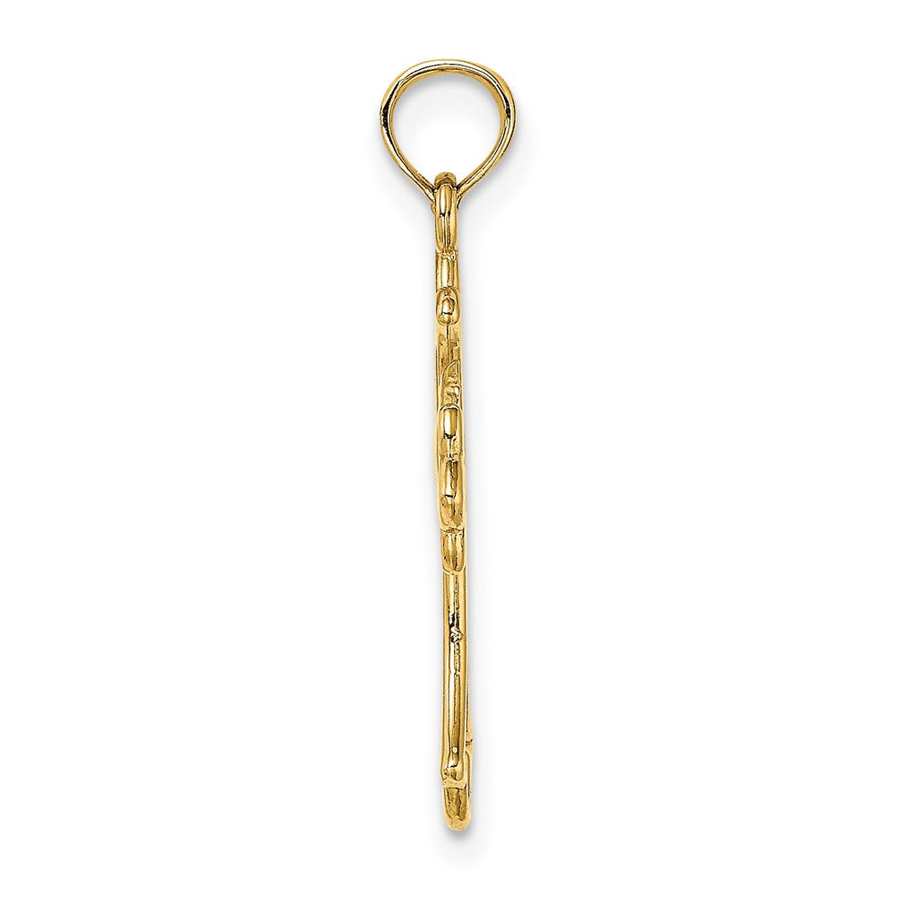 10K Gelbgold 10K Ausgeschnitten Taube Mittig Kreuz Charm