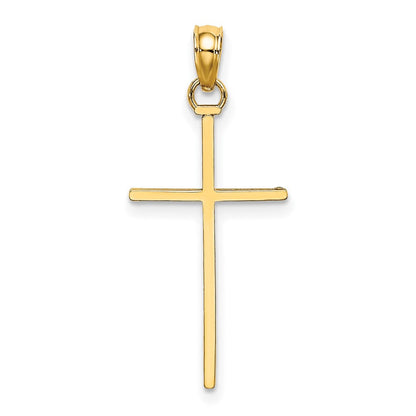 10K Gelbgold Poliert Kreuz Anhänger
