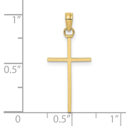 10K Gelbgold Poliert Kreuz Anhänger