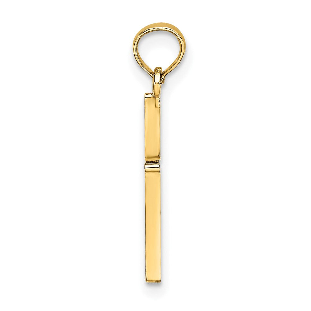 10K Gelbgold 10K Diamantiert Poliert Kreuz Charm