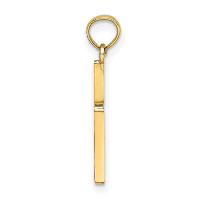 10K Gelbgold 10K Diamantiert Poliert Kreuz Charm