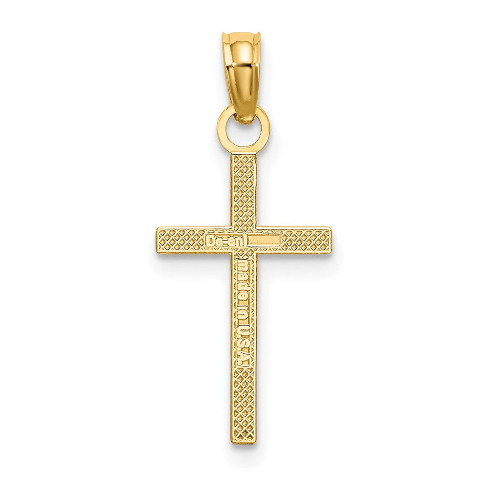 10K Gelbgold 10K Poliert Klein Kreuz Charm