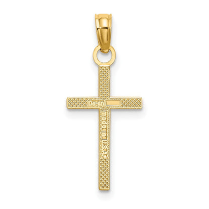 10K Gelbgold 10K Poliert Klein Kreuz Charm