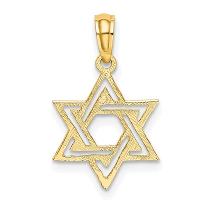 10K Gelbgold 10K Poliert Stern Of David Charm