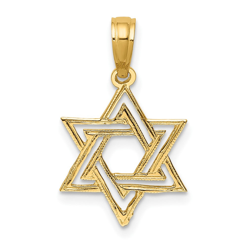 10K Gelbgold 10K Poliert Stern Of David Charm