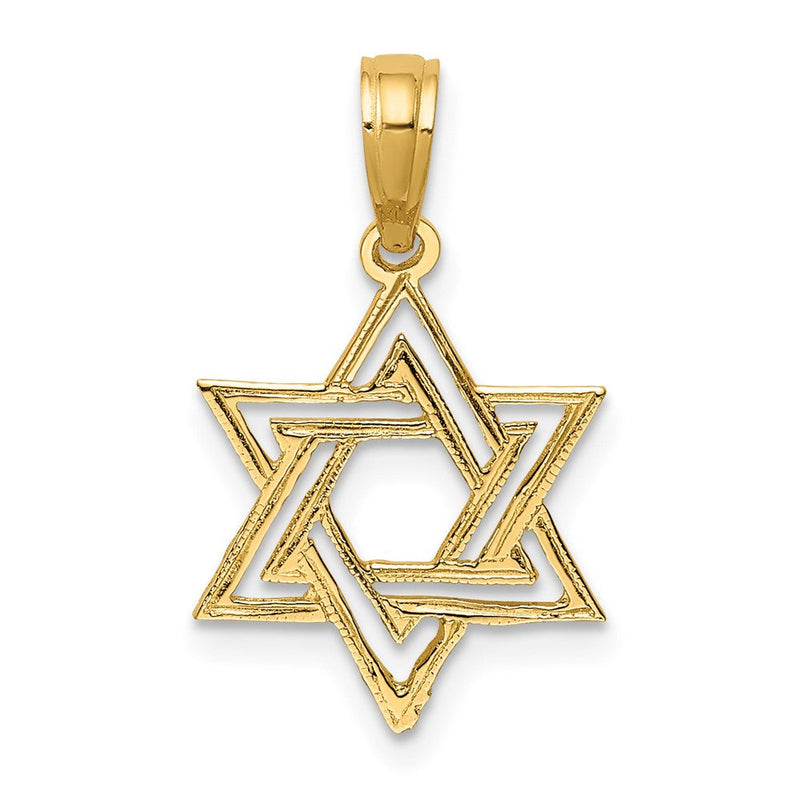 10K Gelbgold 10K Poliert Stern Of David Charm
