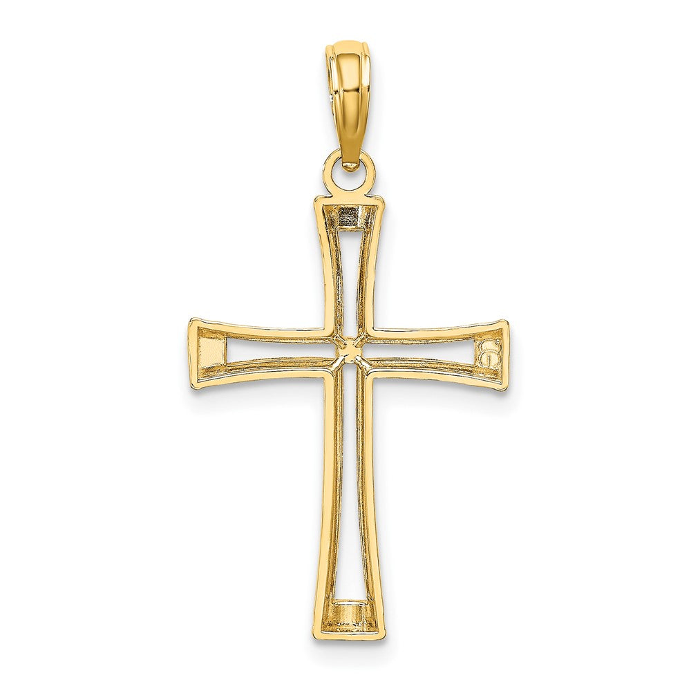 10K Gelbgold 10K Poliert und Ausgeschnitten Kreuz