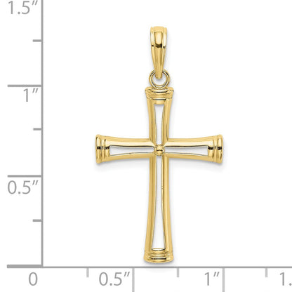 10K Gelbgold 10K Poliert und Ausgeschnitten Kreuz