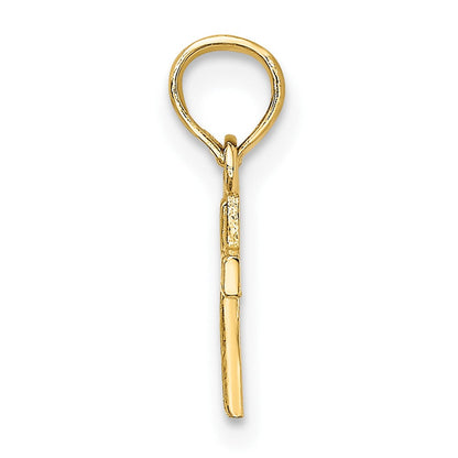 10K Gelbgold 10K Poliert und Graviert Mini Kreuz Charm