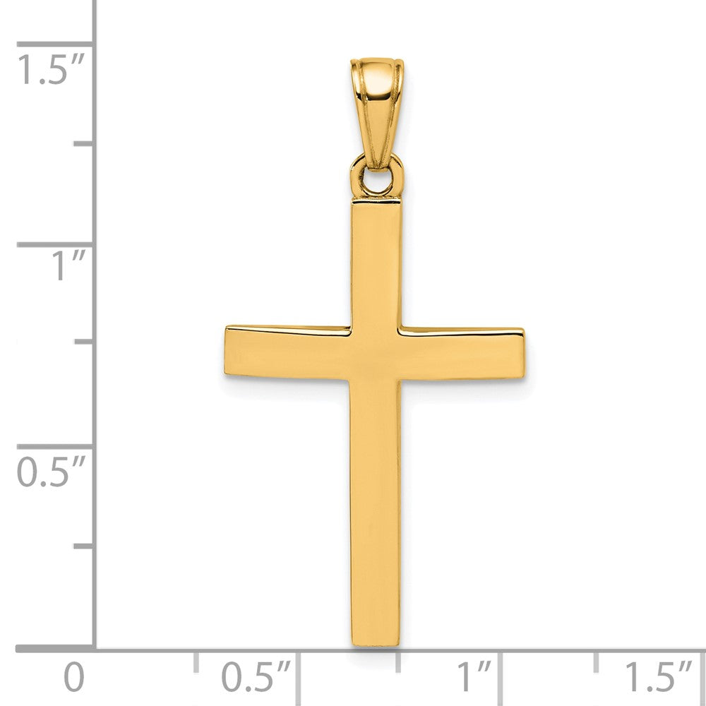 10K Gelbgold 10K Poliert Abgeschrägt Kreuz Charm