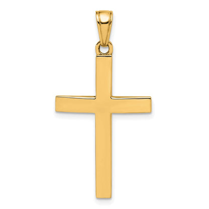 10K Gelbgold 10K Poliert Abgeschrägt Kreuz Charm