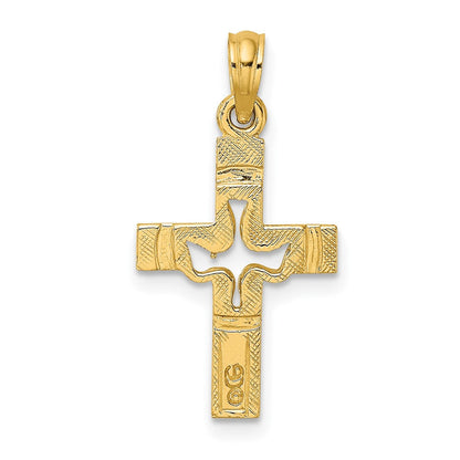 10K Gelbgold 10K Taube in Kreuz Charm