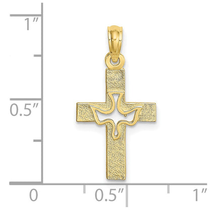 10K Gelbgold 10K Taube in Kreuz Charm