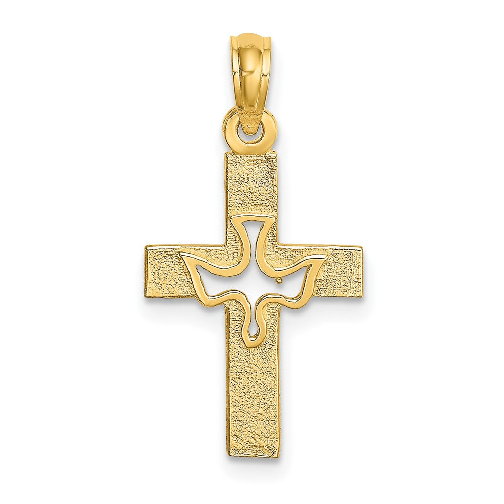 10K Gelbgold 10K Taube in Kreuz Charm