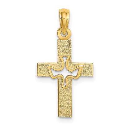 10K Gelbgold 10K Taube in Kreuz Charm