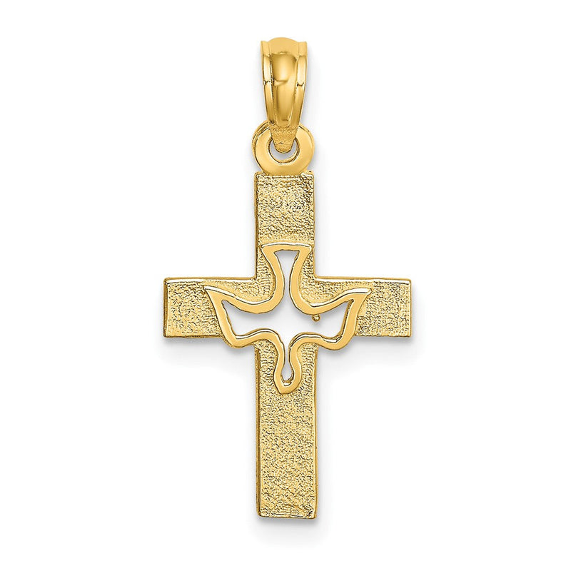 10K Gelbgold 10K Taube in Kreuz Charm