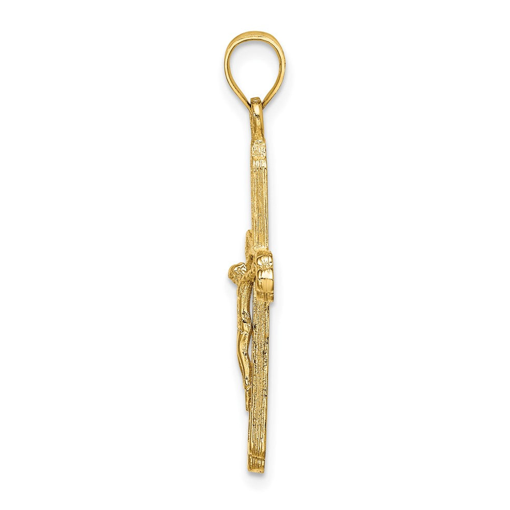 10K Gelbgold 10K Strukturiert Kruzifix Charm