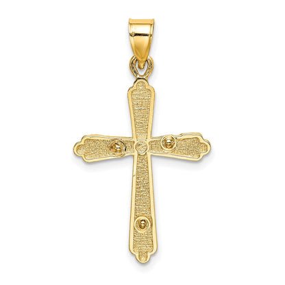 10K Gelbgold 10K Strukturiert Kruzifix Charm