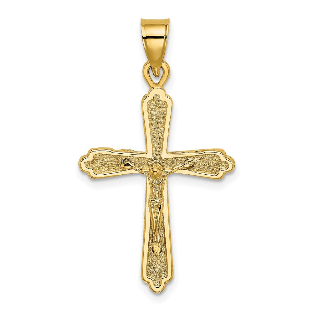 10K Gelbgold 10K Strukturiert Kruzifix Charm