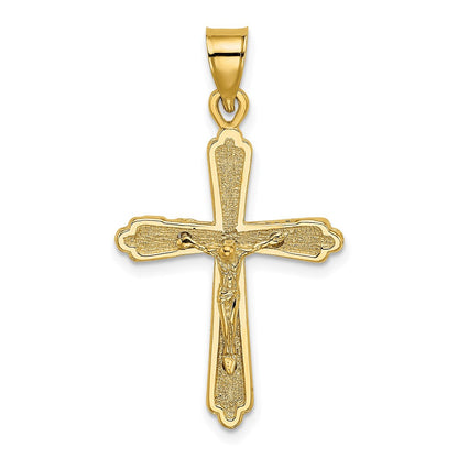 10K Gelbgold 10K Strukturiert Kruzifix Charm