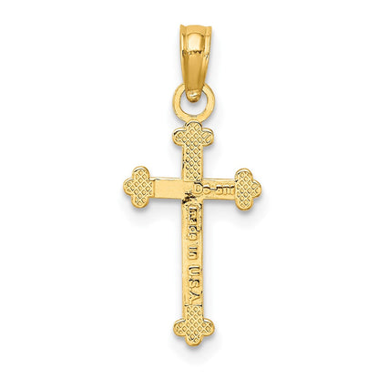 10K Gelbgold 10K Poliert Gekugelt Kreuz