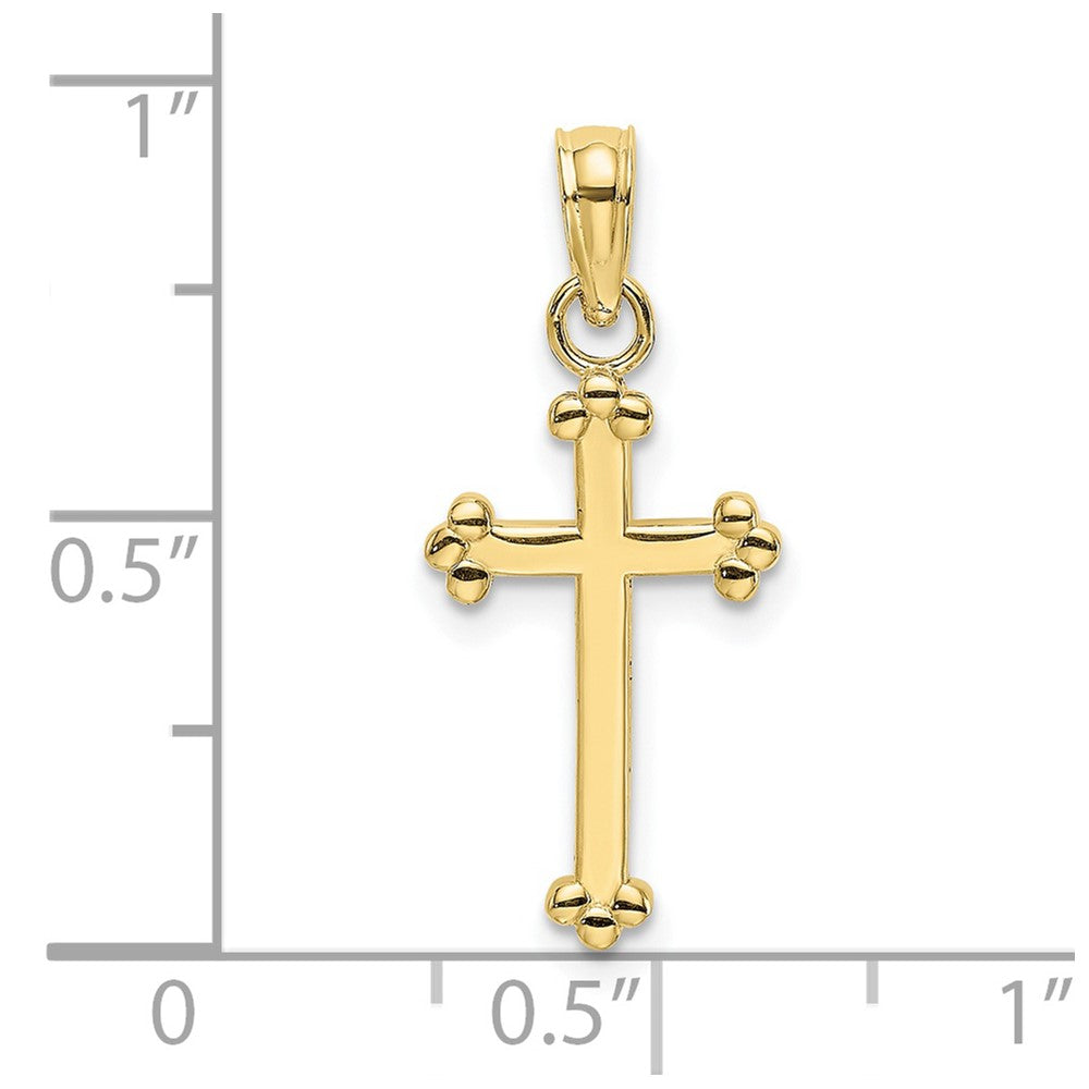 10K Gelbgold 10K Poliert Gekugelt Kreuz
