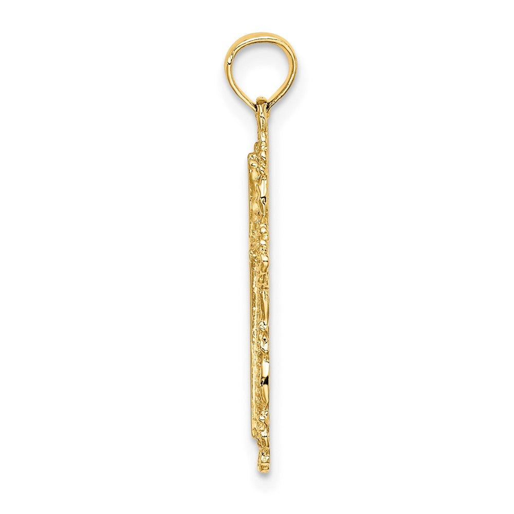 10K Gelbgold 10K Kreuz mit Filigran Lace Zierde Charm