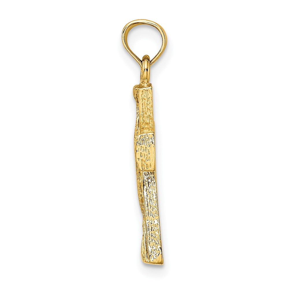 10K Gelbgold 10K Ausgeschnitten Kreuz mit Dreieck Ends Charm