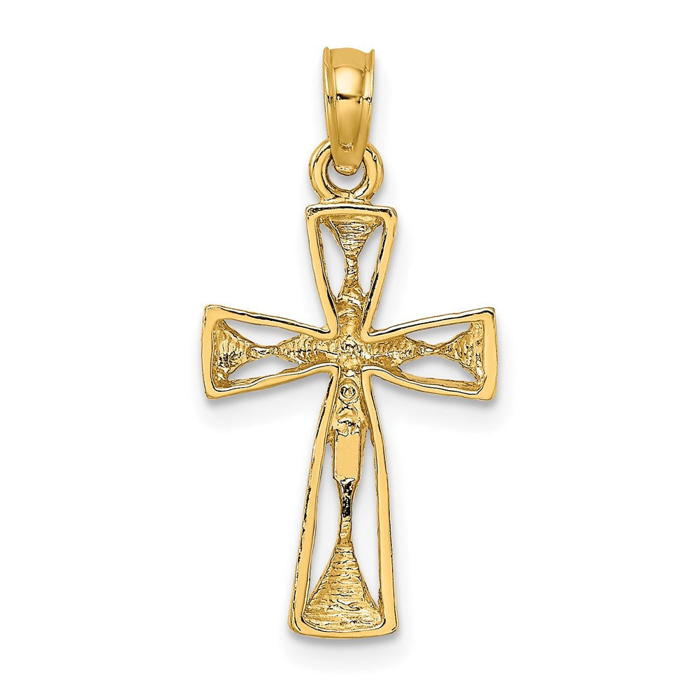 10K Gelbgold 10K Ausgeschnitten Kreuz mit Dreieck Ends Charm