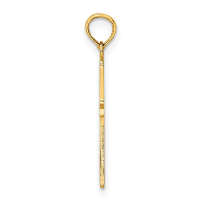 10K Gelbgold 10K Poliert Kreuz Charm