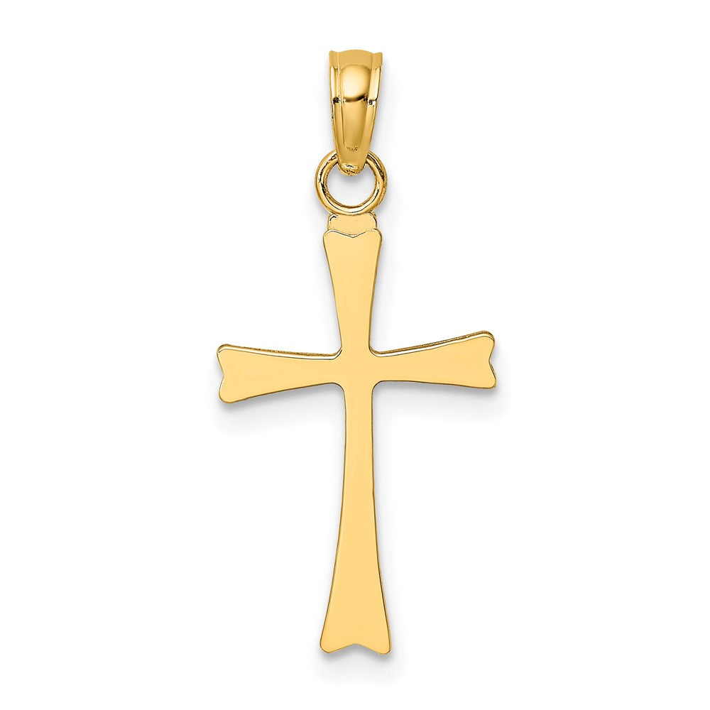 10K Gelbgold 10K Poliert Kreuz Charm