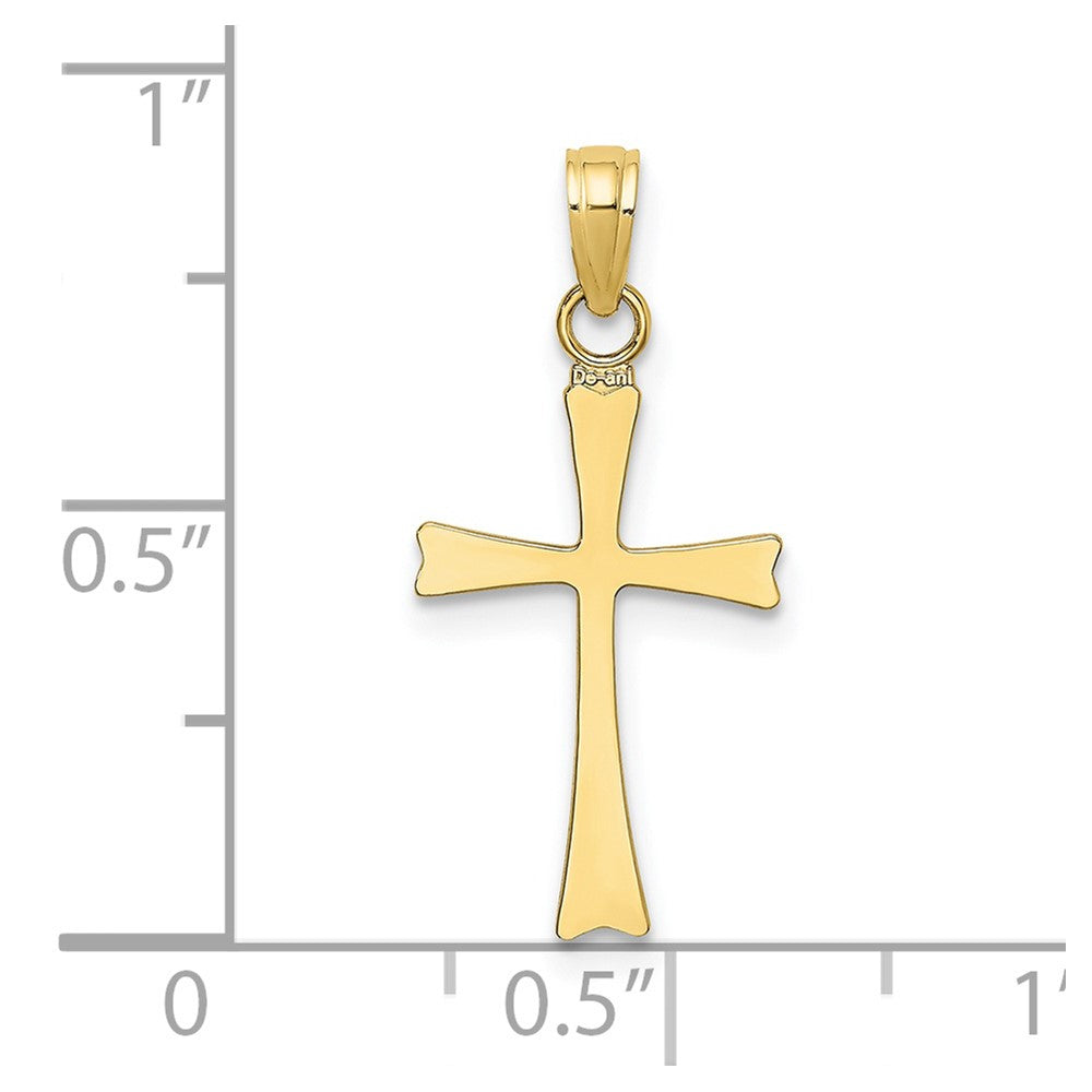 10K Gelbgold 10K Poliert Kreuz Charm