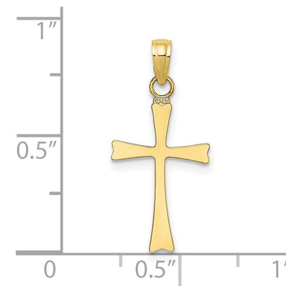 10K Gelbgold 10K Poliert Kreuz Charm