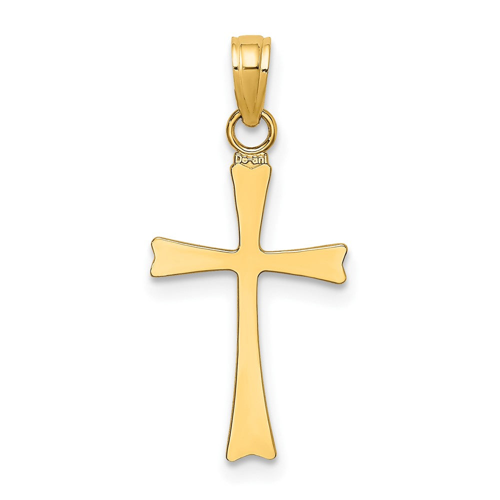 10K Gelbgold 10K Poliert Kreuz Charm