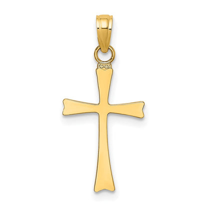 10K Gelbgold 10K Poliert Kreuz Charm