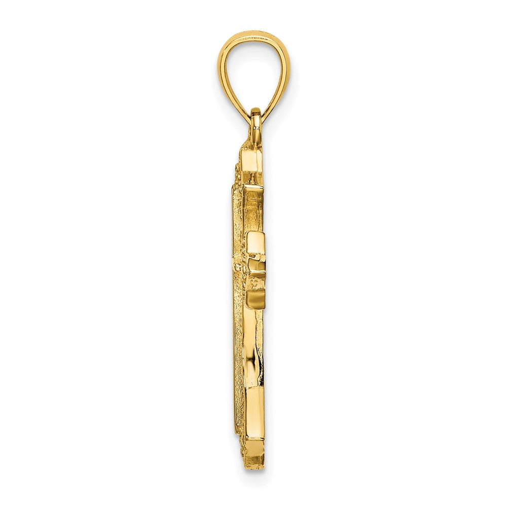 10K Gelbgold 10K Gekugelt Kreuz Charm