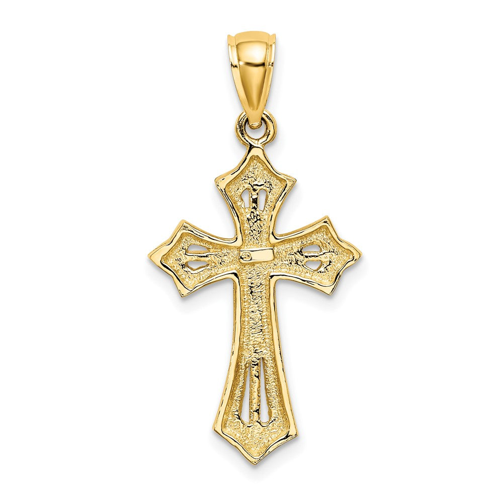 10K Gelbgold 10K Gekugelt Kreuz Charm