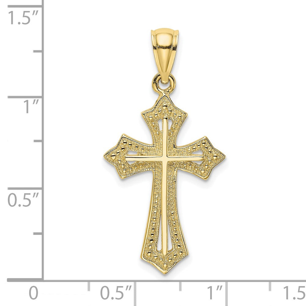 10K Gelbgold 10K Gekugelt Kreuz Charm