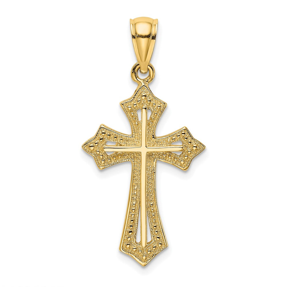 10K Gelbgold 10K Gekugelt Kreuz Charm