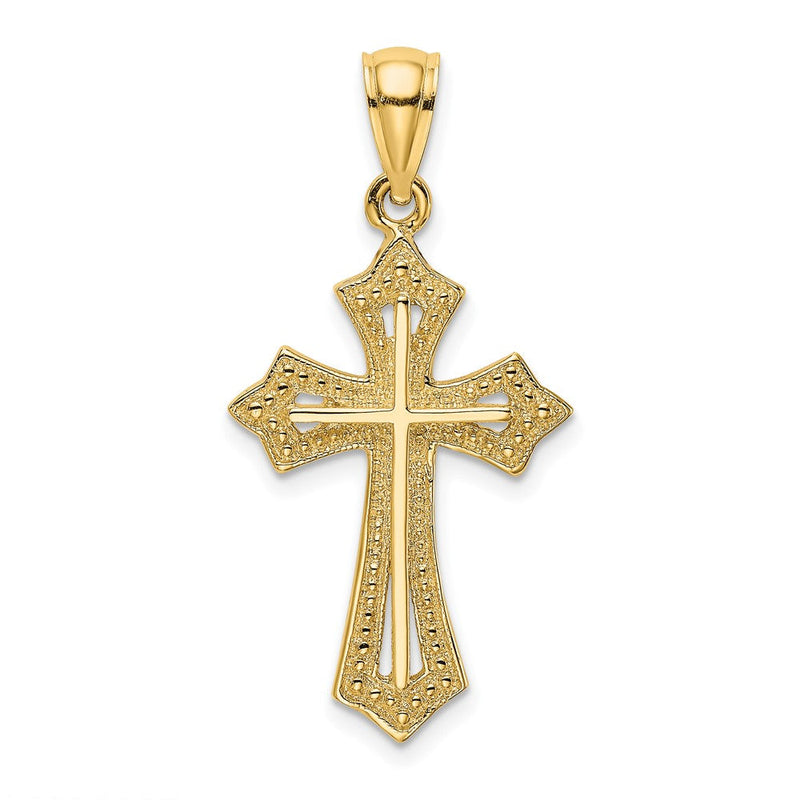 10K Gelbgold 10K Gekugelt Kreuz Charm