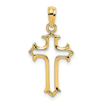 10K Gelbgold 10K Ausgeschnitten Kreuz Charm