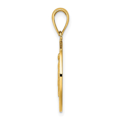 10K Gelbgold 10K Poliert und Satiniert Wundertätig Medaille Charm