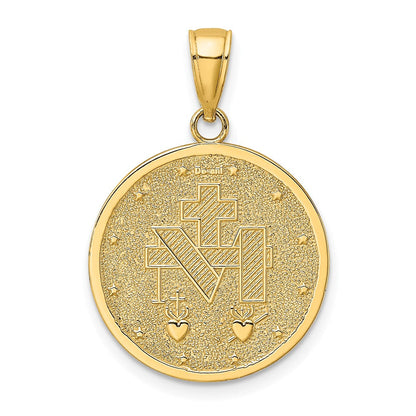 10K Gelbgold 10K Poliert und Satiniert Wundertätig Medaille Charm