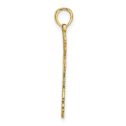 10K Gelbgold 10K Kreuz Ausgeschnitten mit Herz Ends Charm