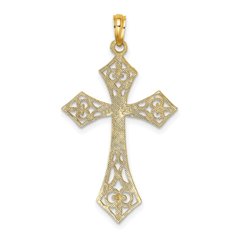 10K Gelbgold 10K Filigran Kreuz Charm