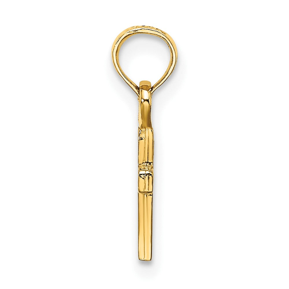 10K Gelbgold 10K Poliert Mini Kreuz Charm