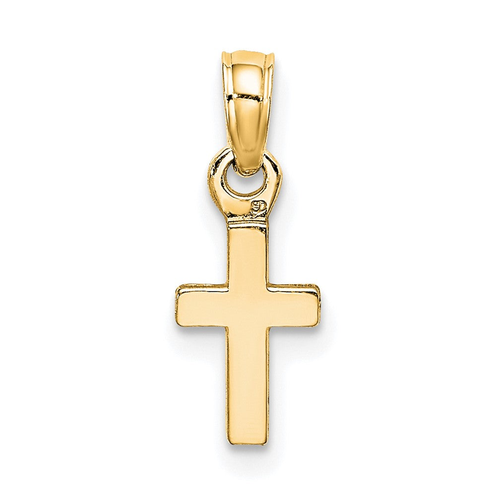 10K Gelbgold 10K Poliert Mini Kreuz Charm